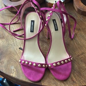 Nine West Fuchsia Heels with Pearl Details